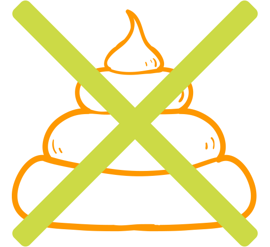 Icon eines durchgestrichenen Kot-Haufens